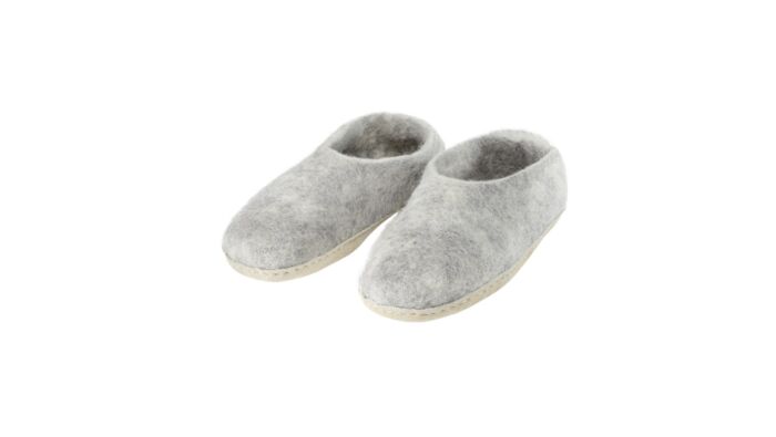 Felt slippers, light grey