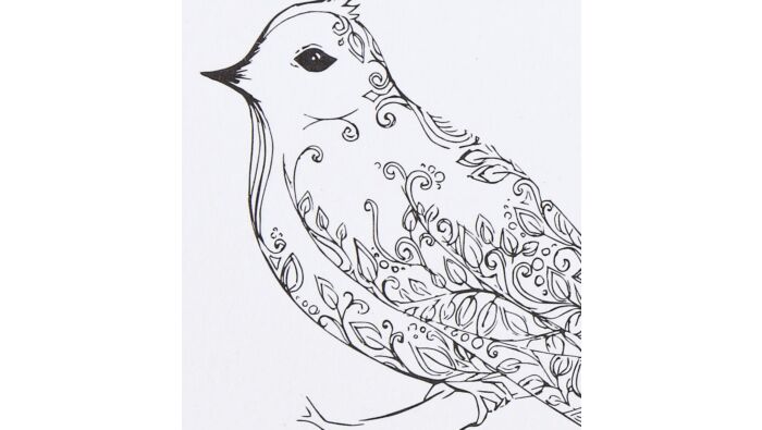 Card to colour „Bird“