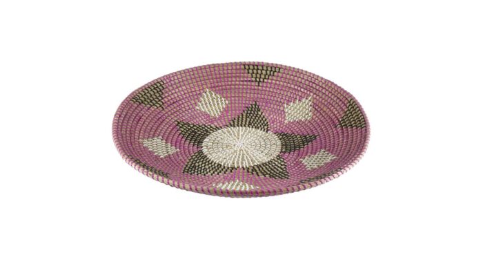 Seegras Schale, pink/schwarz/weiß