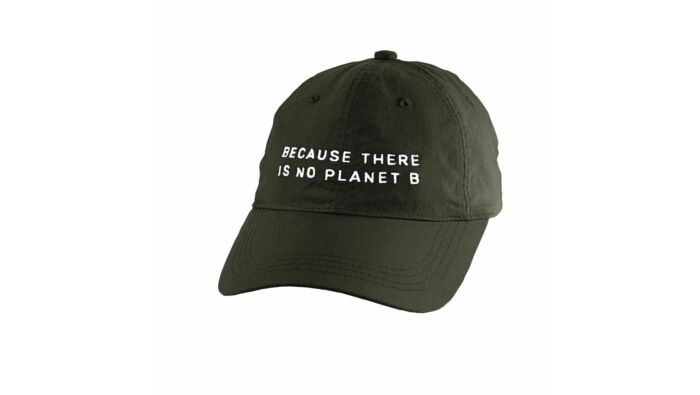 Cap “Because there is no planet B“,   dark green 