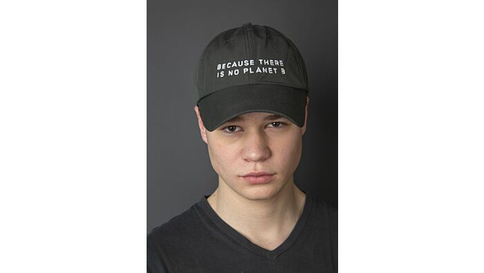 Cap “Because there is no planet B“,   dark green 