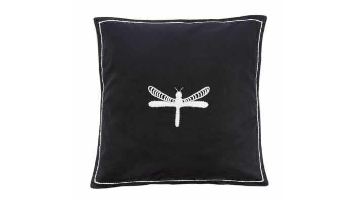 Cushion cover with insect embroidery