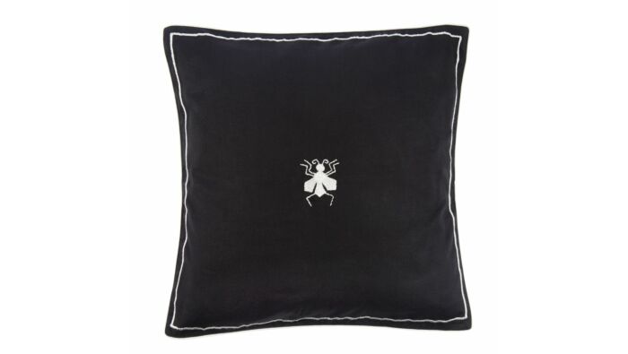 Cushion cover with insect embroidery