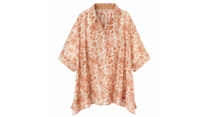 Boxy-Bluse mit Toile-de-Jouy-Muster