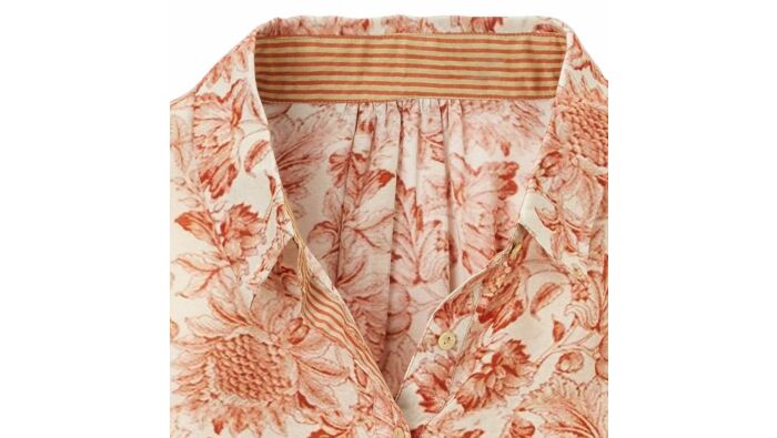 Boxy-Bluse mit Toile-de-Jouy-Muster
