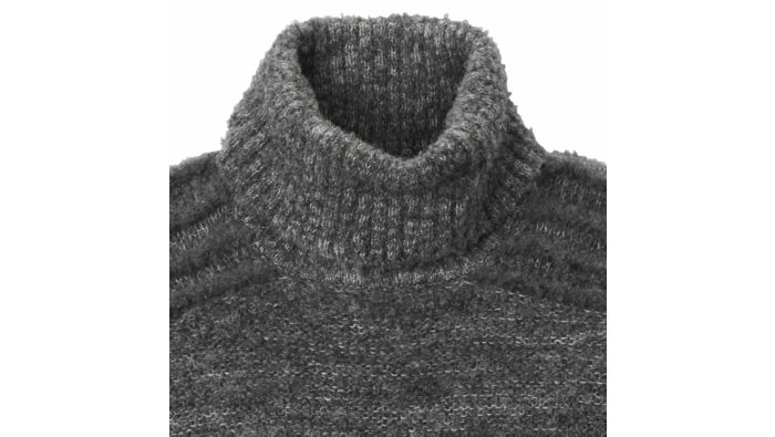 Handgestrickter Alpaka-Pullover, grau