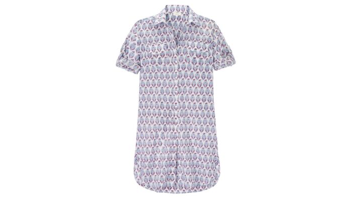 Hemdblusenkleid mit Blumenprint, reine Baumwolle