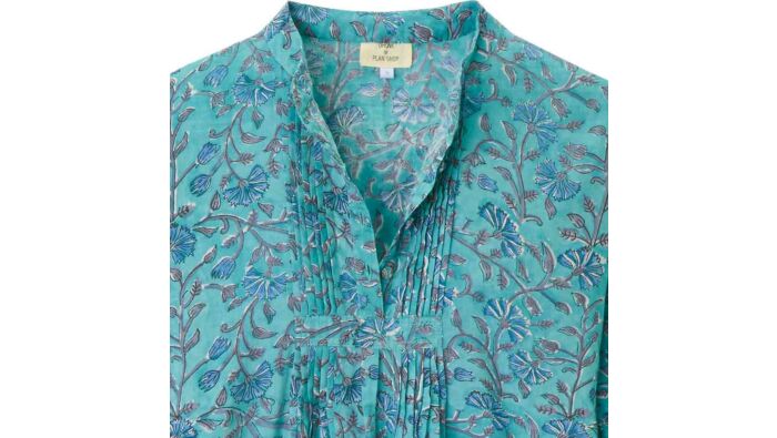 Plissee-Bluse mit Blumenprint