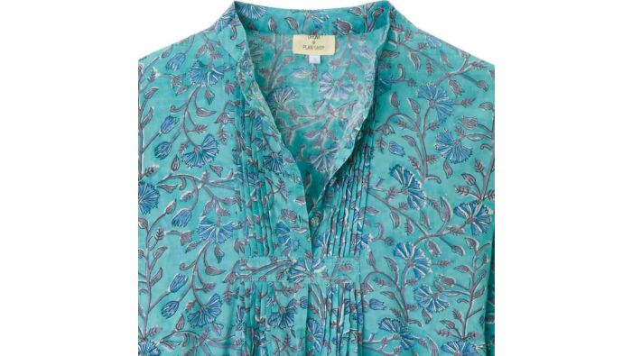 Pleated blouse with floral print