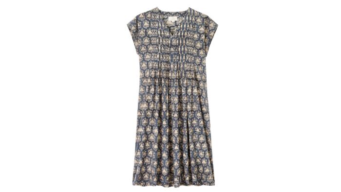 Plissee-Kleid, Indigo