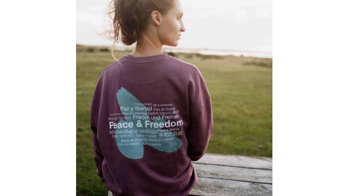 Sweatshirt "Peace & Freedom",reine Baumwolle, unisex