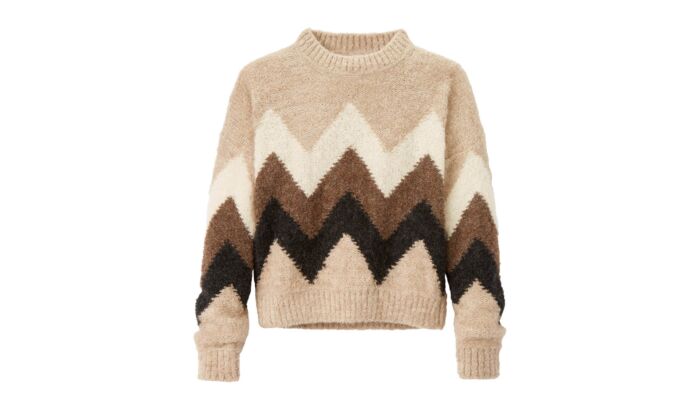 Bouclé Pullover, Zig-Zag
