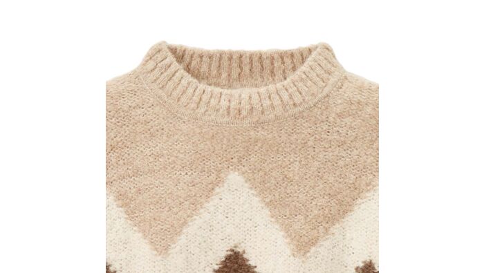 Bouclé Pullover, Zig-Zag