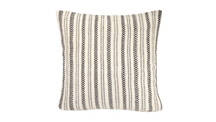 Cushion cover handwoven, beige/ black, pure cotton