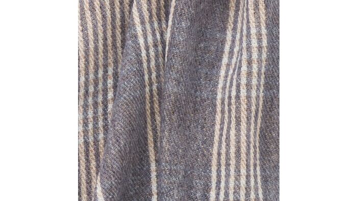 Woolen scarf, grey-beige, stripes, hand-woven