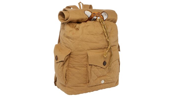 Rucksack mit Stickerei, Tigerkopf, reine Baumwolle