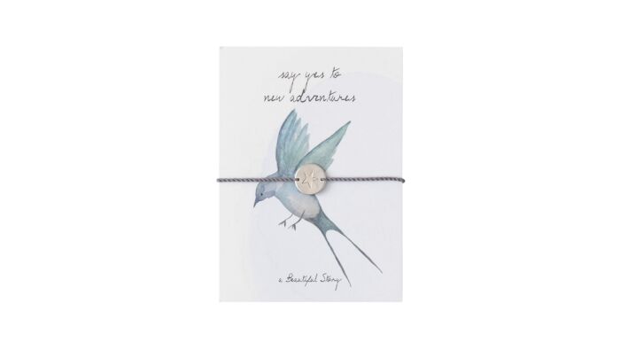 Freundschaftskarte mit Armband, Vogel