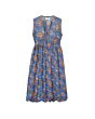 1.Vorschau-Bild Ärmelloses Wickelkleid, Blumenprint blau