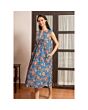 5.Vorschau-Bild Ärmelloses Wickelkleid, Blumenprint blau