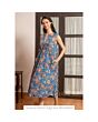 2.Vorschau-Bild Ärmelloses Wickelkleid, Blumenprint blau
