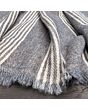 1.Vorschau-Bild Kaschmirschal, grau-beige gestreift, handgewebt