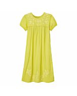 Short sleeve dress with embroidery, lemon