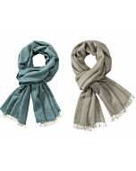 Light wool scarf with wave pattern 