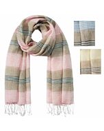 Striped linen scarf 