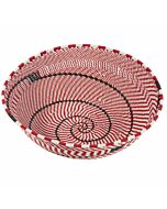 Handwoven telephone wire basket, big, red