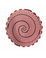 Handwoven telephone wire basket, small, red