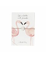 Freundschaftskarte mit Armband, Flamingo