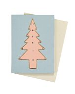 Christmas card, pink pine tree 