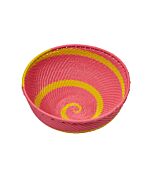 Telefondrahtkorb, Spirale pink-gelb