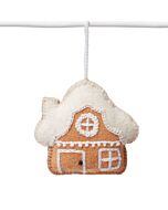 Decorative hanger gingerbread house, pure wool, handmade