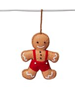 Decorative hanger gingerbread man, pure wool, handmade