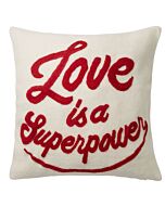 Kissenhülle mit Stickerei Love is a Superpower