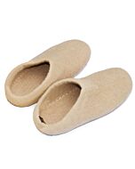 Beige Filzpantoffeln