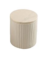 Round box with lid in beige soapstone