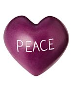 lila Herz mit weißer Schrift "Peace"