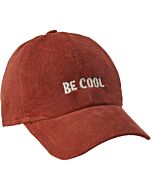 Braune Cord-Cap mit Stickerei.