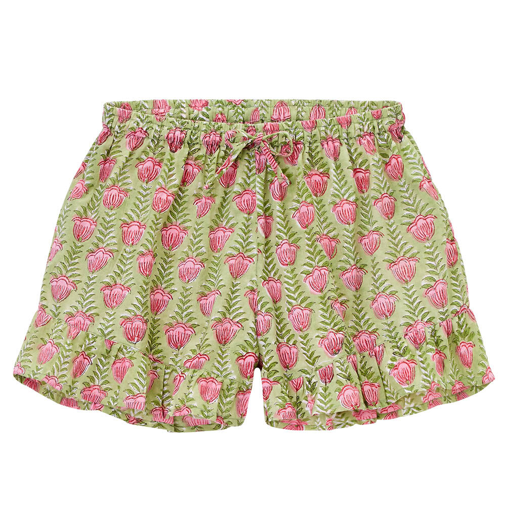 Sommer-Pyjama, reine Baumwolle, Blumenmuster-3