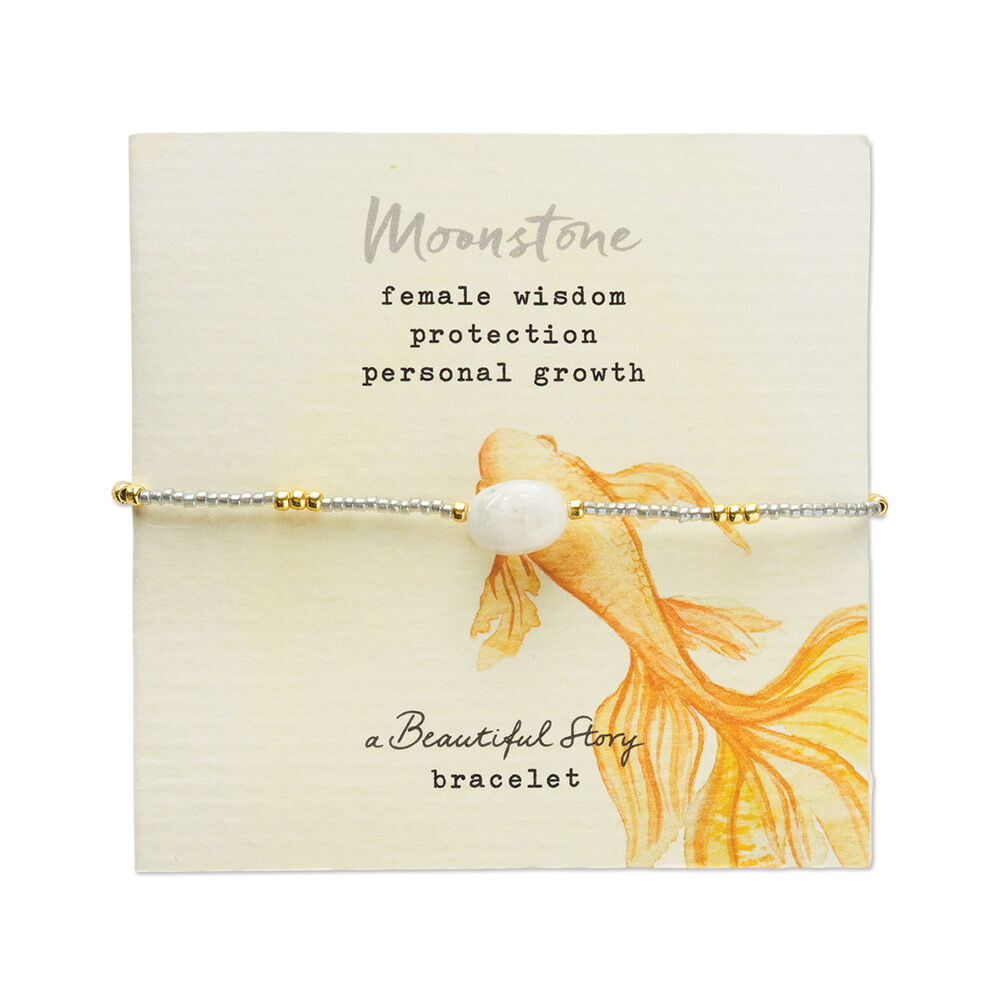 Mondsteinarmband mit Grußkarte Fisch-0