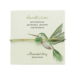 Grußkarte mit Armband und Kolibri Motiv in grün
