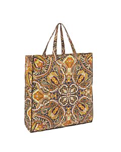 Tasche mit Henkeln mit Orient Muster in den Farben Gelb, Schwarz, Braun und Weiß