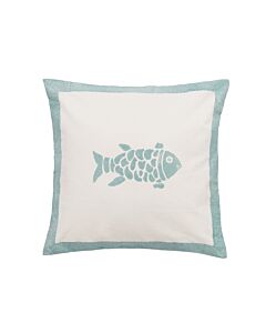 Kissenhülle mit Fisch-Print, mint 50 x50