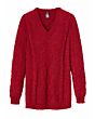 Vorschaubild Bouclé -Pullover mit Zopfmuster, rot