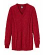 Vorschaubild Bouclé -Pullover mit Zopfmuster, rot