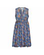 Vorschaubild Ärmelloses Wickelkleid, Blumenprint blau