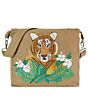 Vorschaubild Messenger Bag mit Stickerei, Tigerkopf, reine Baumwolle