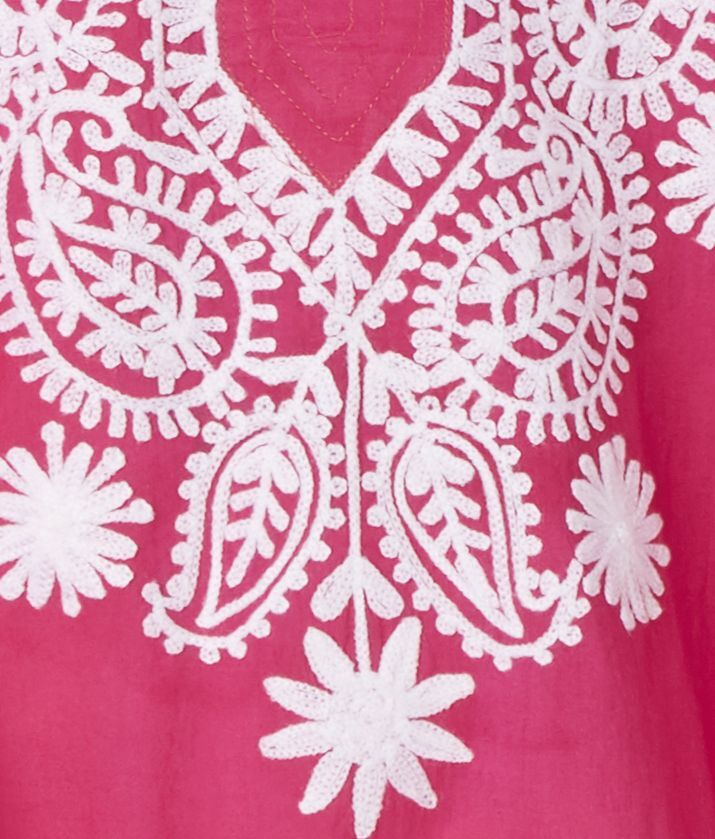 Tunika mit Stickerei, pink